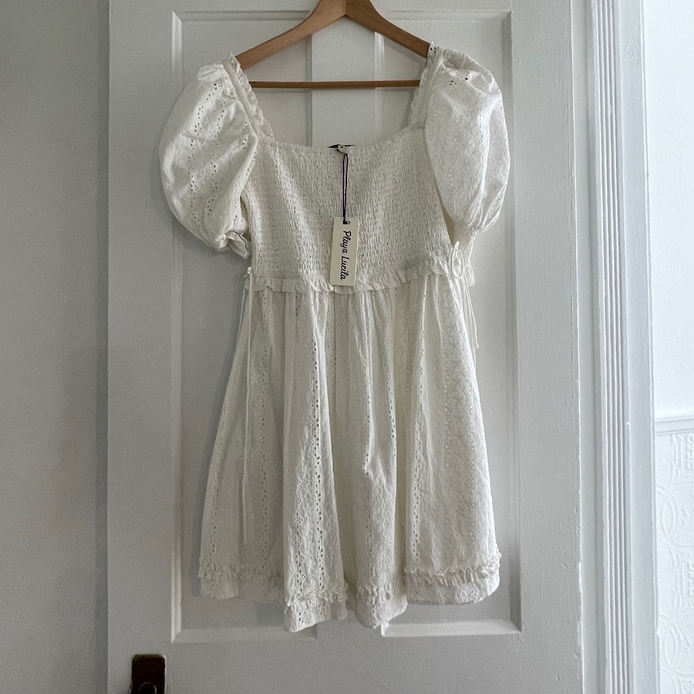 White lace, small, mini dress